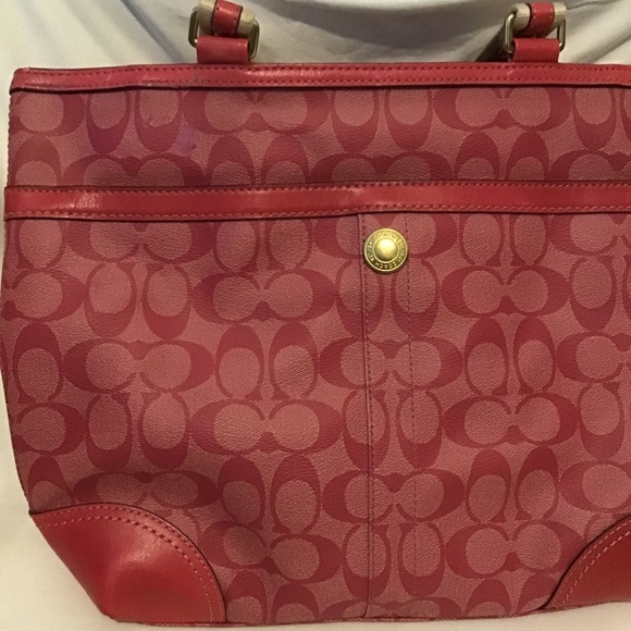 Coach heritage stripe set - purse, makeup bag and mini skinny - Picture 8 of 10